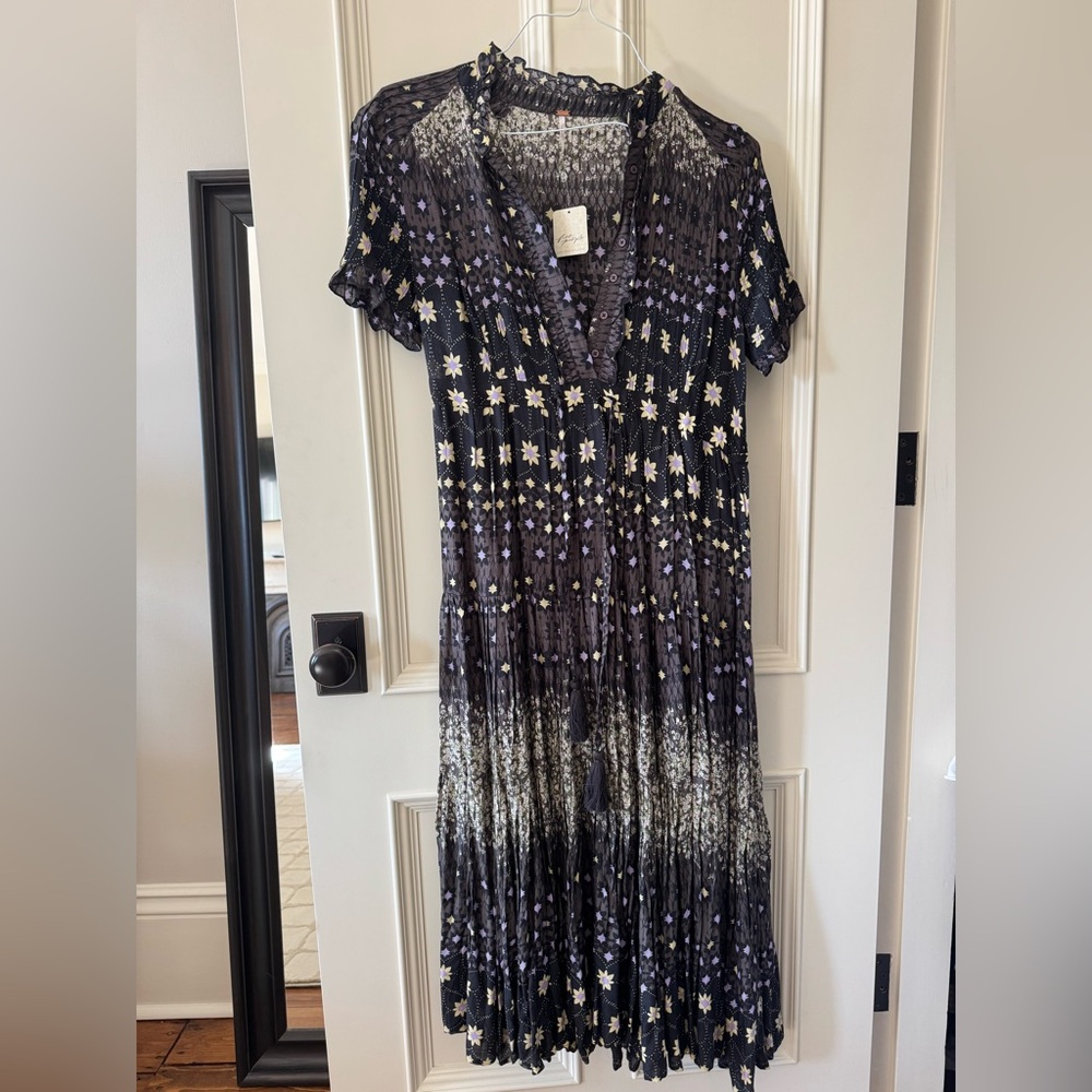 Free People Black and White Patterned Maxi Dress